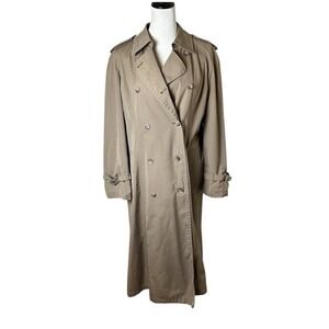 Vintage Women's‎ 12 LONDON FOG CLASSIC Trench Coat Raincoat Long Tan USA 80s